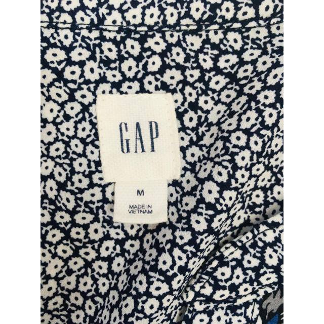 GAP(ギャップ)の花柄 ブルー ノースリーブワンピース レディースのワンピース(ひざ丈ワンピース)の商品写真