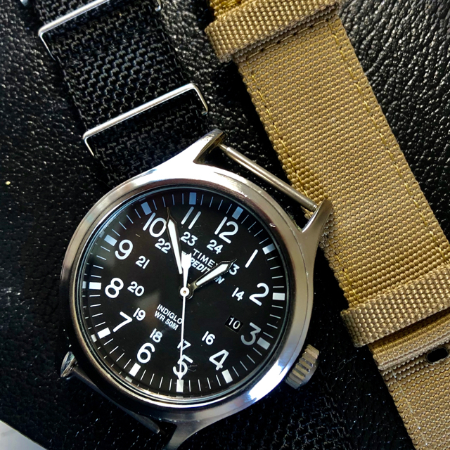 TIMEX(タイメックス)のTIMEXタイメックスミリタリーNATO替えベルト新品40mm美品完動品 メンズの時計(腕時計(アナログ))の商品写真