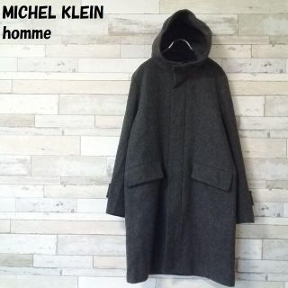 ミッシェルクランオム(MICHEL KLEIN HOMME)のMICHEL KLEIN homme フード付きウールジップコート グレー 46(その他)