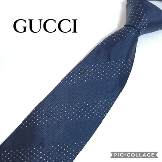 グッチ(Gucci)のグッチ イタリア製 ネクタイ Gロゴ ストライプ柄(ネクタイ)