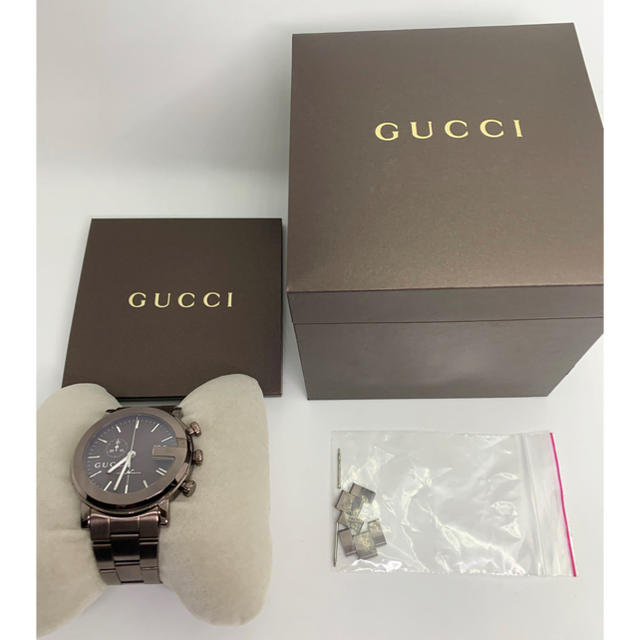 Gucci(グッチ)の未使用品 グッチ 101M Gクロノ ブラウン メンズ 腕時計 メンズの時計(腕時計(アナログ))の商品写真