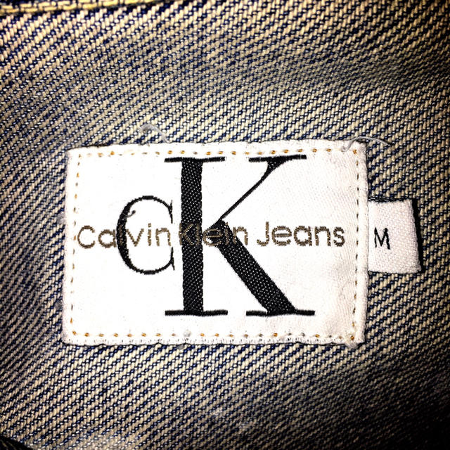 Calvin Klein(カルバンクライン)の【激レア1点物】Calvin klein ブリーチ & バックロゴ デニムJKT メンズのジャケット/アウター(Gジャン/デニムジャケット)の商品写真