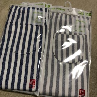 ユニクロ(UNIQLO)の新品未使用 110 ユニクロレギンス7分丈 ストライプ2点セット(パンツ/スパッツ)