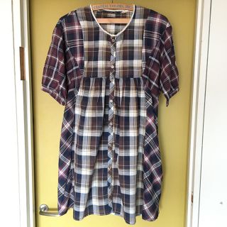 エスティークローゼット(s.t.closet)のs.t.closet   チェック切替チュニックワンピース(ひざ丈ワンピース)