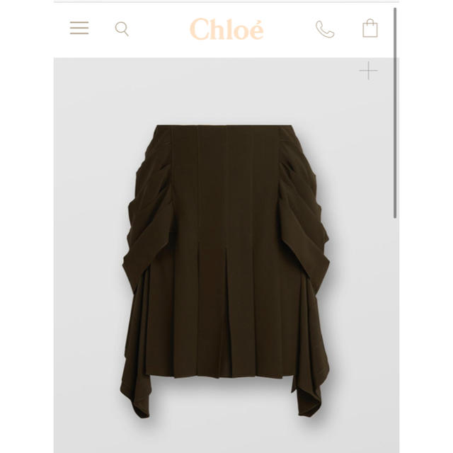 新品タグ付き　2019年　Chloe クロエ　シルク　プリーツ　スカート