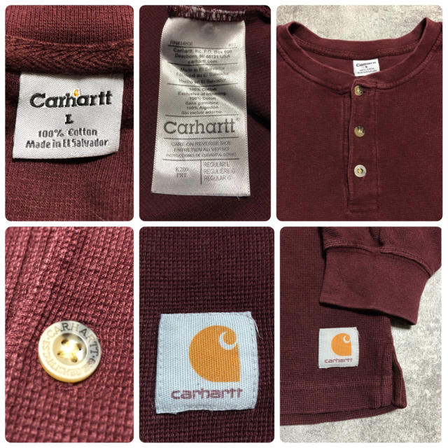 carhartt(カーハート)の【まめ丸様専用☆】カーハート☆ロゴタグ入りヘンリーネックサーマルロンT メンズのトップス(Tシャツ/カットソー(七分/長袖))の商品写真