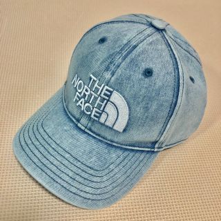 ザノースフェイス(THE NORTH FACE)のノースフェイス TNF ロゴ キャップ 新品 ブリーチデニム 2020春夏(キャップ)