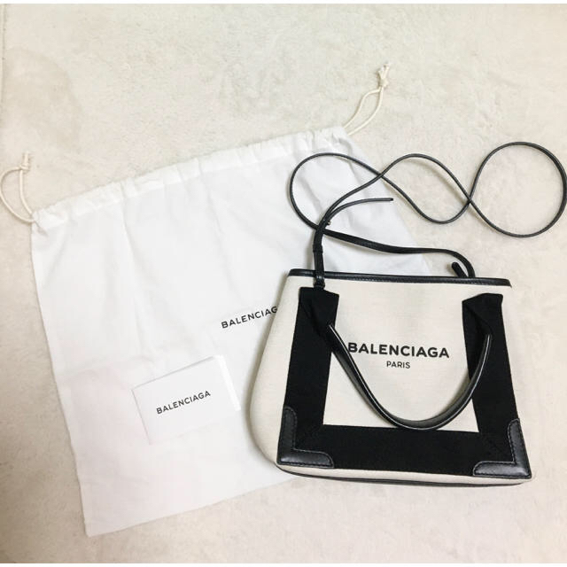 専用出品☆ BALENCIAGA  xs トートバック　ナチュラル×ブラック