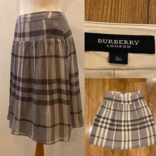 バーバリー(BURBERRY)のBURBERRY  バーバリー　チェック　シルク100 スカート(ひざ丈スカート)