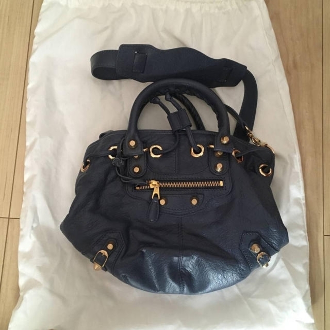 BALENCIAGA BAG - バレンシアガ ショルダーバッグ きんちゃく型 ブルー