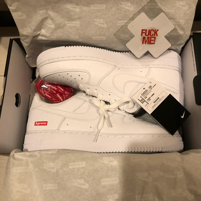 新品未開封タグ付きサイズSupreme x Nike Air Force 1 White