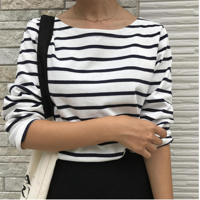 BLATE cotton100%万能ボーダーtops レディースのトップス(カットソー(長袖/七分))の商品写真