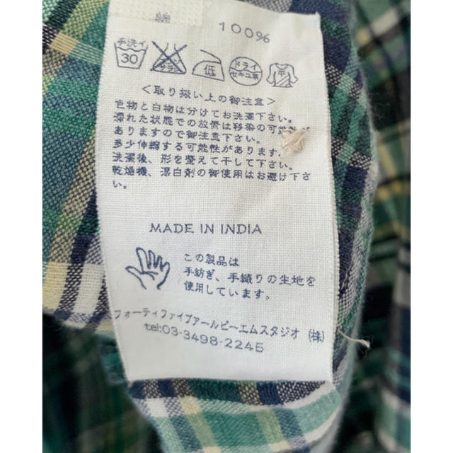 45rpm(フォーティーファイブアールピーエム)の45rpm インドカディ チェックシャツ メンズのトップス(シャツ)の商品写真