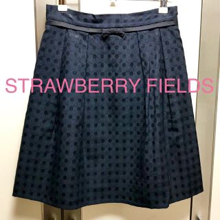 ストロベリーフィールズ(STRAWBERRY-FIELDS)のSTRAWBERRY FIELDSのドット柄ジャガードスカート(ひざ丈スカート)