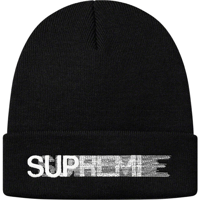 Supreme(シュプリーム)のsupreme Motion Logo Beanie black モーションロゴ メンズの帽子(ニット帽/ビーニー)の商品写真