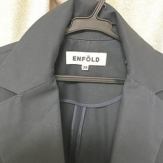 エンフォルド(ENFOLD)のエンフォルド 後ろコクーン型　スプリングコート　38 ネイビー　クリーニング済(スプリングコート)