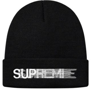 シュプリーム(Supreme)のsupreme motion logo beanie 黒(ニット帽/ビーニー)