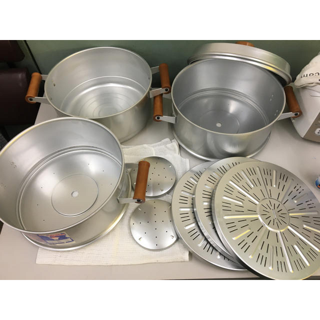 美品 ホクセイ 3段 蒸し鍋 蒸し器 ジェットスチーマ 30cm