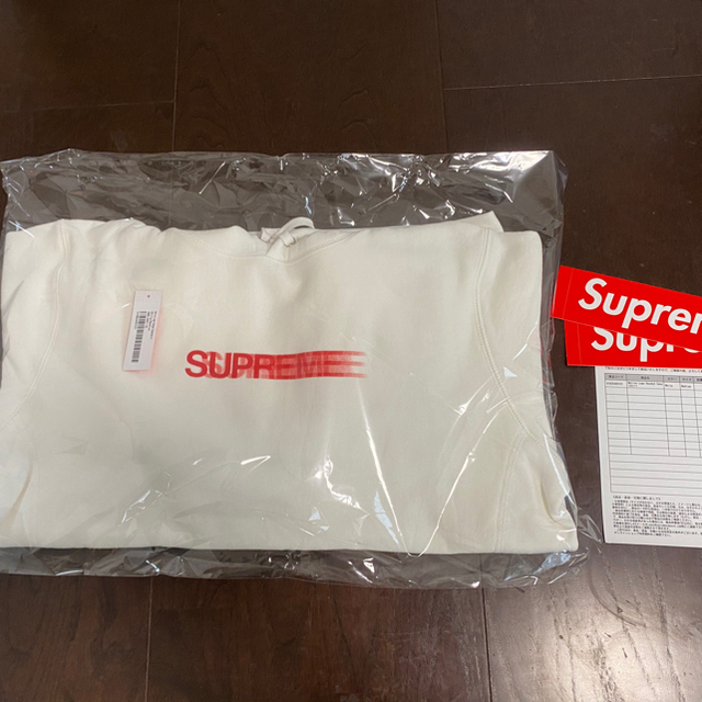 ホワイトサイズ★新品／未使用★Supreme Motion Logo Hooded 白 M