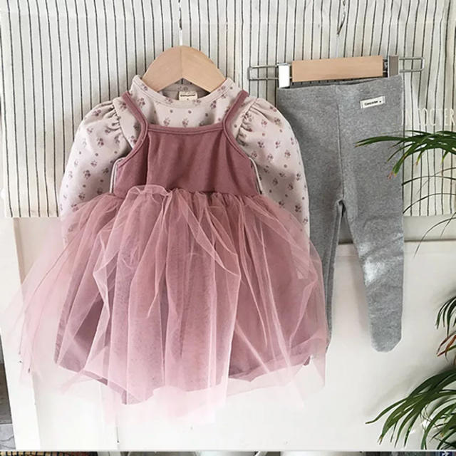 メーカー直売 ベビー チュールワンピース ロンパース ♡ 新品 90 ピンク 韓国子供服