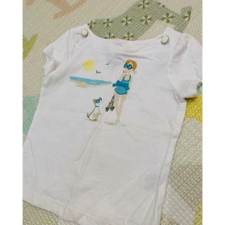 ジャニーアンドジャック☆半袖Tシャツ　カットソー  80cm 白(Ｔシャツ)