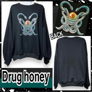 【新品/Drug honey】埃及モチーフプリントスウェット/蛇(スウェット)