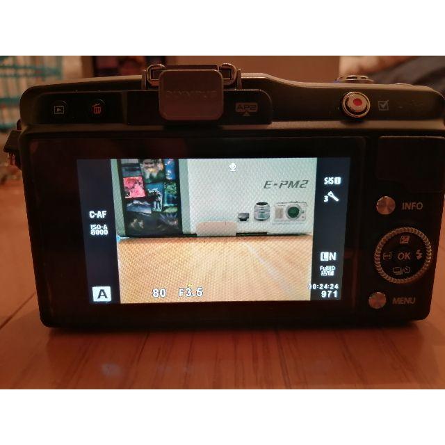 OLYMPUS PEN mini E-PM2 レンズキット 黒スマホ/家電/カメラ