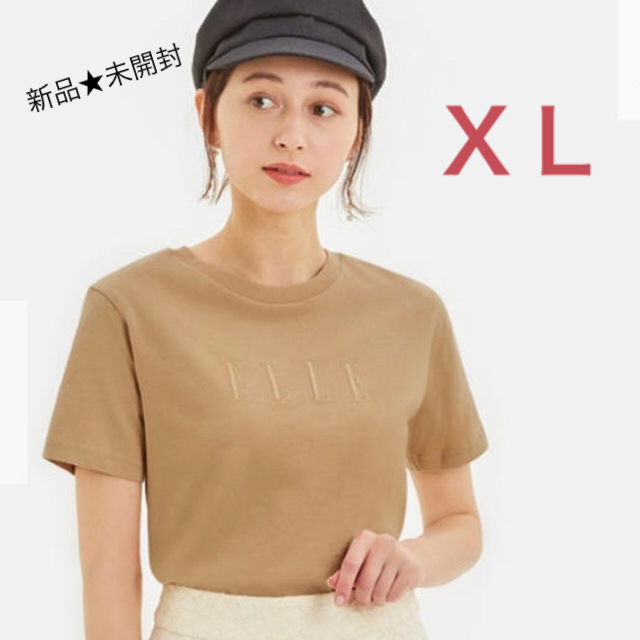 GU(ジーユー)の【新品未使用★未開封】ELLE GU コラボＴシャツ★人気品★ＸＬ レディースのトップス(Tシャツ(半袖/袖なし))の商品写真