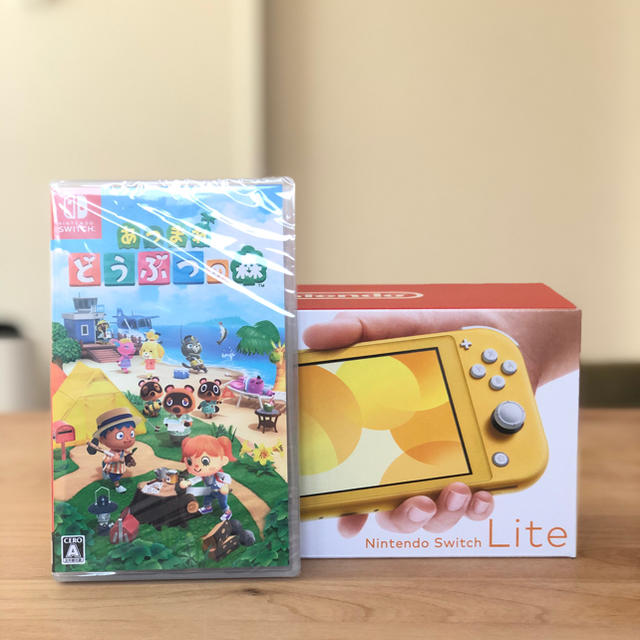 新品 どうぶつの森　switch lite ソフト　セット　イエロー