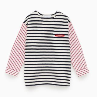 ザラキッズ(ZARA KIDS)のZARA kids ボーダーカットソー シャツ 120cm(ブラウス)