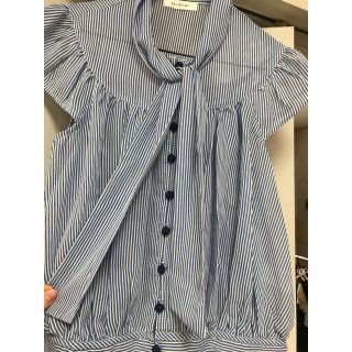 レイビームス(Ray BEAMS)の新品 レイビームス ストライプボウタイブラウス(シャツ/ブラウス(半袖/袖なし))