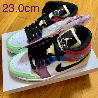 ナイキ(NIKE)の23 NIKE WMNS AIR JORDAN 1 MID MULTICOLOR(スニーカー)