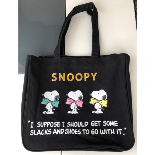 Snoopy スヌーピー トートバッグ 黒 リボンの通販 By コウタ S Shop スヌーピーならラクマ