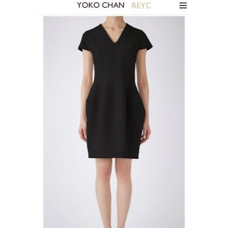 バーニーズニューヨーク(BARNEYS NEW YORK)のyokochan ネイビー　vネック　バルーンドレス(ミニワンピース)