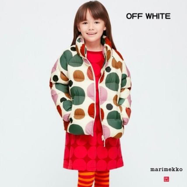 marimekko(マリメッコ)の【日本未発売】マリメッコ　ユニクロ　ダウンジャケット　キッズ　140cm キッズ/ベビー/マタニティのキッズ服女の子用(90cm~)(ジャケット/上着)の商品写真