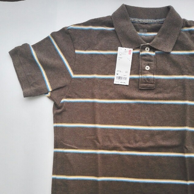 UNIQLO(ユニクロ)のwash 鹿の子　ボーダーポロシャツ半袖 メンズのトップス(ポロシャツ)の商品写真