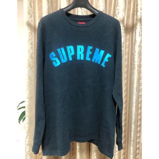 シュプリーム(Supreme)の最終値下げ　シュプリームSupreme アーチロゴ　ロンT Mサイズ　ネイビー(Tシャツ/カットソー(七分/長袖))