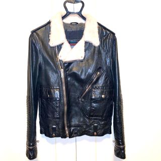 GOLDEN GOOSE - ゴールデングース レザーダブルライダースジャケットの