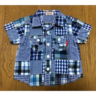 ミキハウス(mikihouse)のアラ様専用【美品】ミキハウス パッチワーク風 チェックシャツ（80）(シャツ/カットソー)