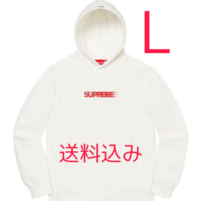 Motion Logo Hooded Sweatshirt white 白 Lパーカー