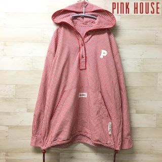 ピンクハウス(PINK HOUSE)の【PINK HOUSE】パーカー(F) プルオーバー　チェック　ブラウス　ロゴ(パーカー)