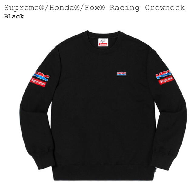 【黒S】Supreme®/Honda®/Fox® Racing Crewneck