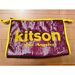 キットソン(KITSON)の【最終値下げ】kitsonスパンコールポーチパープル×イエロー(ポーチ)