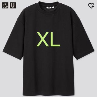 ユニクロ(UNIQLO)のUNIQLO U エアリズムコットンオーバーサイズTシャツ ユニクロ　黒　XL(Tシャツ/カットソー(半袖/袖なし))