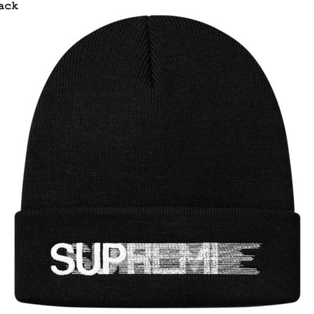 新品未使用 Supreme Motion Logo Beanie Black 黒 - ニット帽/ビーニー
