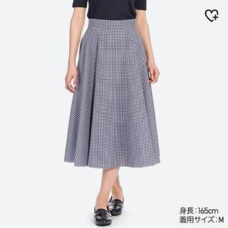 ユニクロ(UNIQLO)のユニクロ サーキュラースカート ギンガムチェック(ひざ丈スカート)