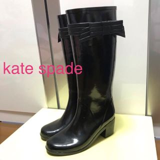 ケイトスペードニューヨーク(kate spade new york)の最終価格★kate  spade♠︎雨の日もオシャレなレインブーツ 24.5cm(レインブーツ/長靴)