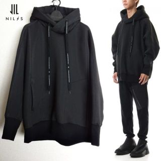 ユリウス(JULIUS)のニルズ バルーンフーディ パーカー 1 2019FW ブラック ユリウス(パーカー)