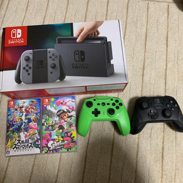 新発売】 Nintendo Switch - Switch グレー スプラトゥーン2 スマブラ