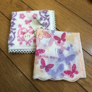 ハナエモリ(HANAE MORI)のタオルハンカチ　ハンカチ　新品　2枚組(ハンカチ)